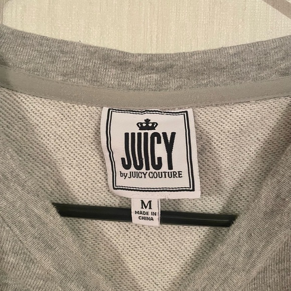 JUICY Juicy Couture Gray Crew Neck Logo Sweatshirt Neutral Size Medium - Picture 3 of 6